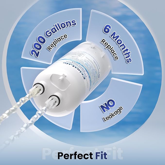 W10295370A Refrigerator Water Filter Compatible with EDR1RXD1, Everydrop® Filter 1, EDR1RXD1B, WHR1RXD1, KAD1RXD1, 46-9081, 46-9930, P5WB2L, P8RFWB2L, 2Pack