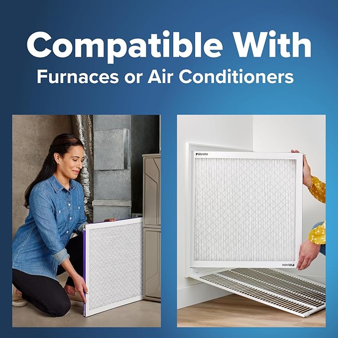 Filtrete 20x20x1 AC Furnace Air Filter, MERV 12, MPR 1500, CERTIFIED asthma & allergy friendly, 3 Month Pleated 1-Inch Electrostatic Air Cleaning Filter, 4-Pack (Actual Size 19.69x19.69x0.78 in)