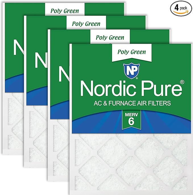 Nordic Pure 16x30x1 Poly Green MERV 6 AC Furnace Air Filters – Reduces Dust by NordicPure