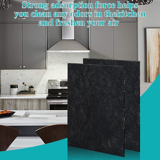 Broan-NuTone 6 PCS Charcoal Filter Sheet, 7.75" x 10.5" for 43000 Series Range Hood, Carbon Cloth Filter for Absorbing Fumes and Grease