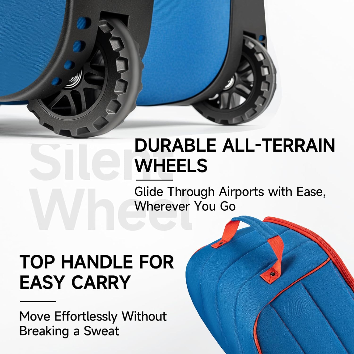 MANUEKLEAR 1680D Nylon Travel Golf Bags Club for Airlines with Wheels, Golf Travel Bags for Airlines with Padded Top, Golf Travel Case Cover with 3 Large Pocket for Golfer