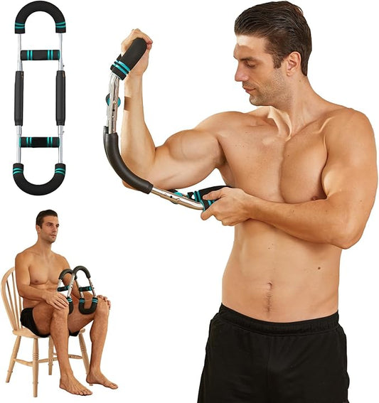 HOTSWEAT Twister Arm Exerciser Chest Workout,Portable Power Twister Bar,Muscular Strength Enhancer,Thigh Master Trainer Men,At Home Fitness Equipment-FlexoryFit