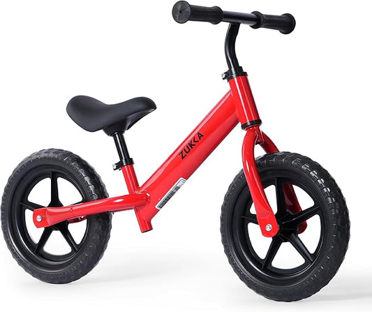 12 inch Toddler Balance Bike Adjustable Handlebar & Seat Anti-Slip Grip Suitable for 2-5 Years Old with Footrest Lightweight for Tolddlers Boys Girls Multiple Colors to Choose-FlexoryFit