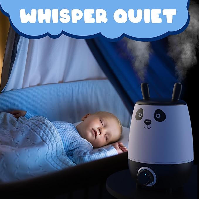 Everlasting Comfort Cool Mist Humidifiers for Bedroom 2.5L - Humidifier Large Room No-Filter, Quiet Air Humidifier for Plants, Allergies, Dry Skin, Congestion, 8 Hr Run Time, Easy Clean