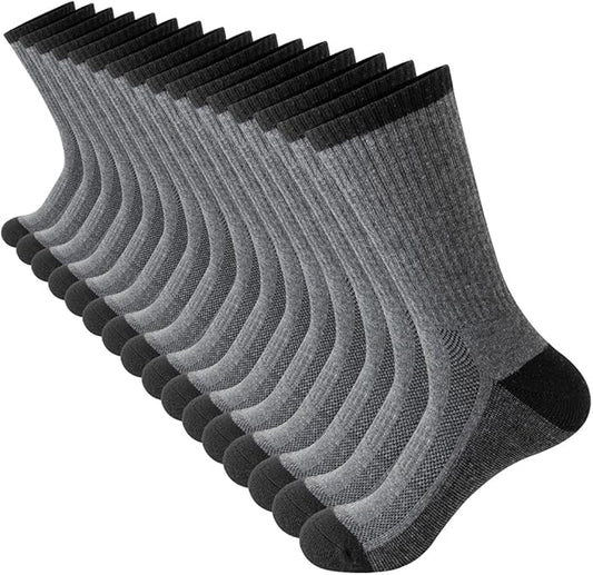 JOYNÉE 8 Pairs Mens Breathable Athletic Crew Socks Arch Support Cushioned Socks for Hiking Sports Running,Sock Size:10-13-FlexoryFit