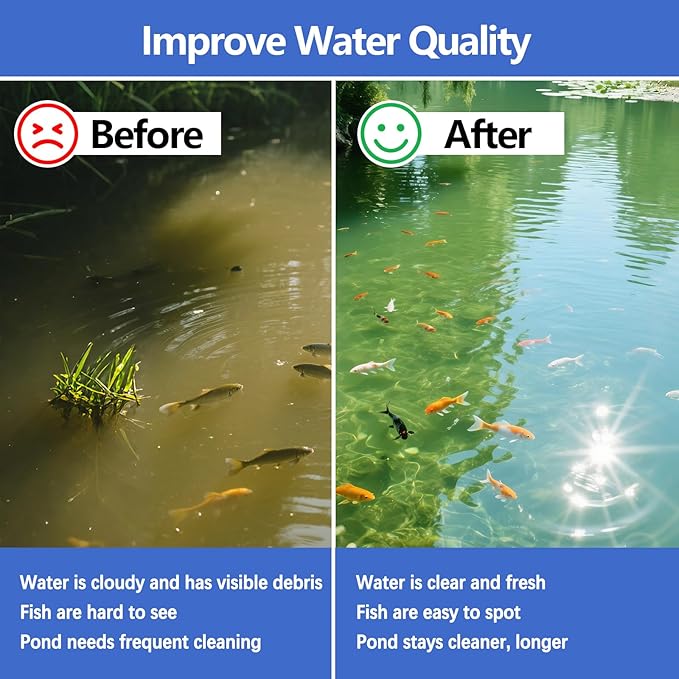 Classic Koi Pond Filter Pad, 12” x 72" Thick Aquarium Filter Floss Roll Reusable Cut to Fit Aquarium Media Pad for Outdoor Koi Ponds, Aquariums, Fish-Safe Polyester Material
