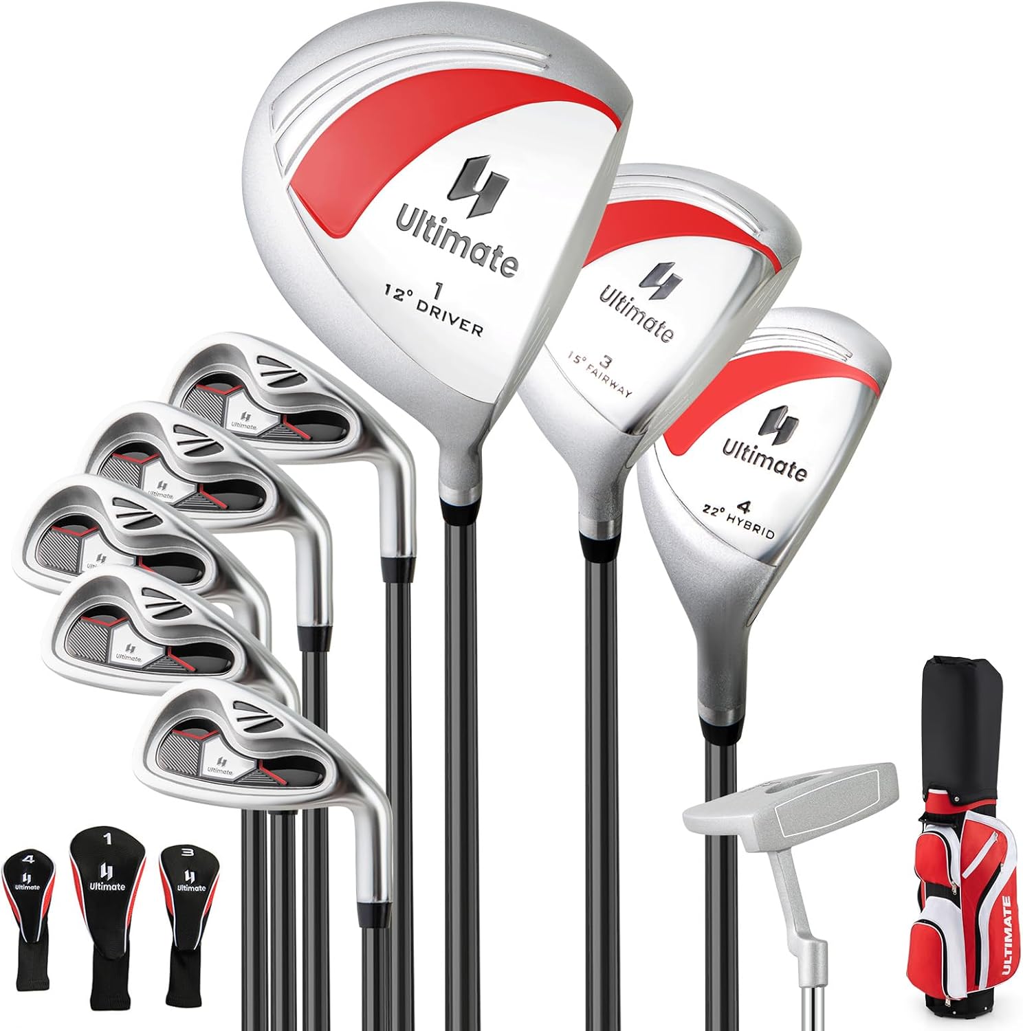Goplus Complete Golf Club Set for Women, 9 Pieces Golf Clubs with #1 Driver, #3 Fairway, #4 Hybrid, #6 & #7 & #8 & #9 & #P Irons, Putter, Head Covers, Ladies' Right Handed