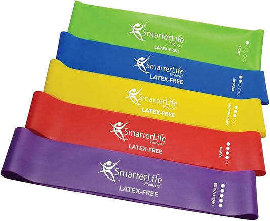 SmarterLife Resistance Bands for Working Out, Latex-Free Exercise Bands for Women, Men, 5 Extra Wide Workout Bands for Weight Loss, Home Gym, Booty Bands, Physical Therapy Bands, Workout Guide-FlexoryFit