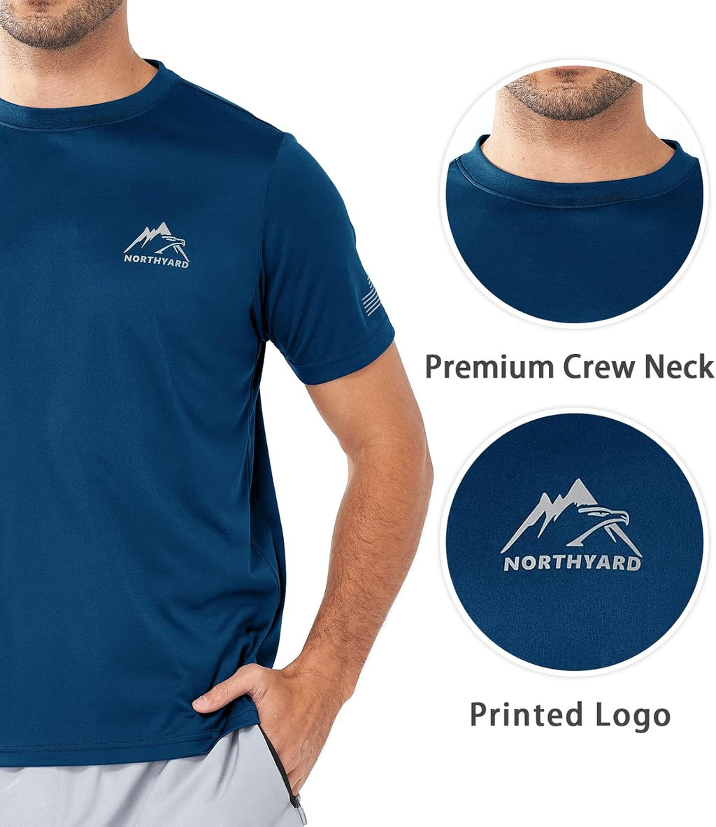 NORTHYARD Men's UPF 50+ Sun Protection Shirts Swim SPF UV Quick Dry Short Sleeve T-Shirts for Athletic Fishing Rash Guard