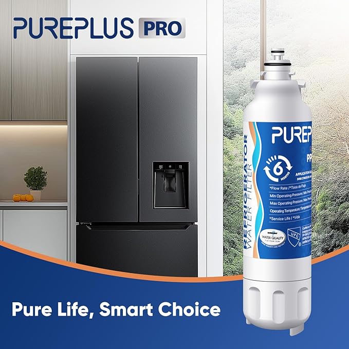 PUREPLUS LT800P NSF/ANSI 53&42 Certified Replacement for LG ADQ73613401, Kenmore 469490, 9490, ADQ73613402, ADQ736134, LSXS26326S LMXC23746S, LT120F, Refrigerator Water and Air Filter Combo, 3Pack