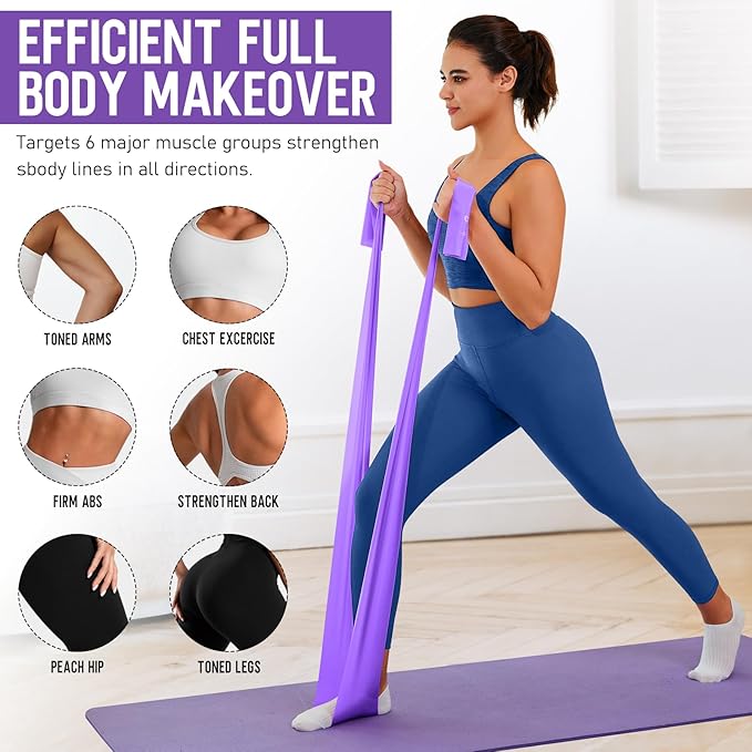 WALITO Resistance Bands for Working Out, Exercise Bands for Women and Men, Workout Bands for Physical Therapy, Stretch, Recovery, Pilates, Rehab, Strength Training and Home Gym-FlexoryFit