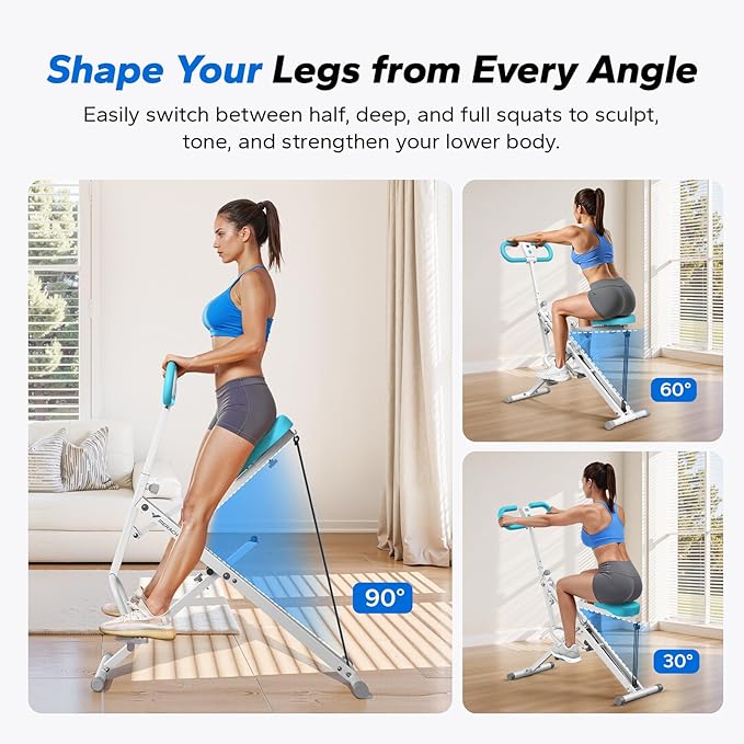 Squat Machine, MERACH R07 2 in 1 Squat Rowing Machine, Easy Setup & Foldable Exercise Equipment, Glute Trainer Machine, Glutes & Leg Home Workout Machine-FlexoryFit