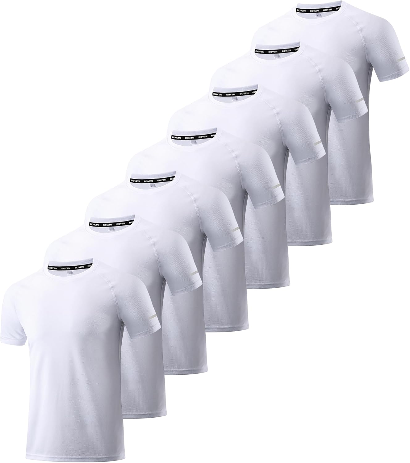 Boyzn 1, 3, 5 or 7 Pack Men's Workout Running Shirts, Dry Fit Moisture Wicking T-Shirt, Gym Athletic Short Sleeve Tee Shirts