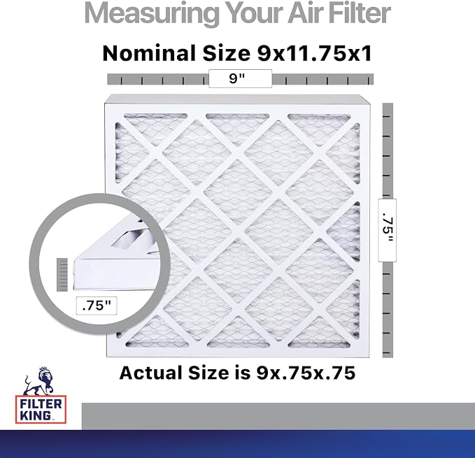 Filter King 9x11.75x1 Air Filter | 4-PACK | Carbon MERV 8 HVAC Pleated A/C - Image 2
