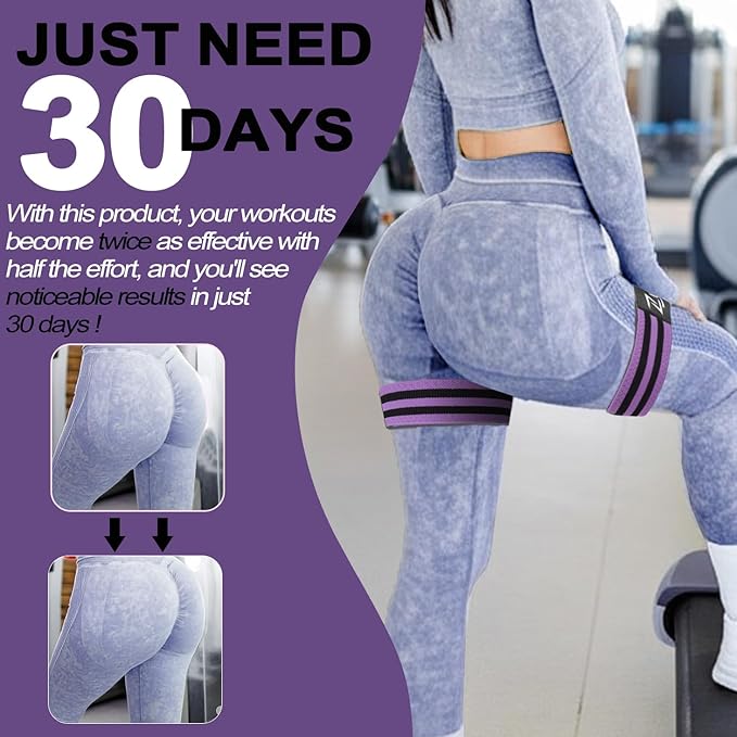 BFR Occlusion Bands for Women Legs Glutes Hip Building, Comfortable Elastic Booty Bands for Blood Flow Training Workouts Fast to Lift Your Butt,Squat,Thigh,Fitness-FlexoryFit