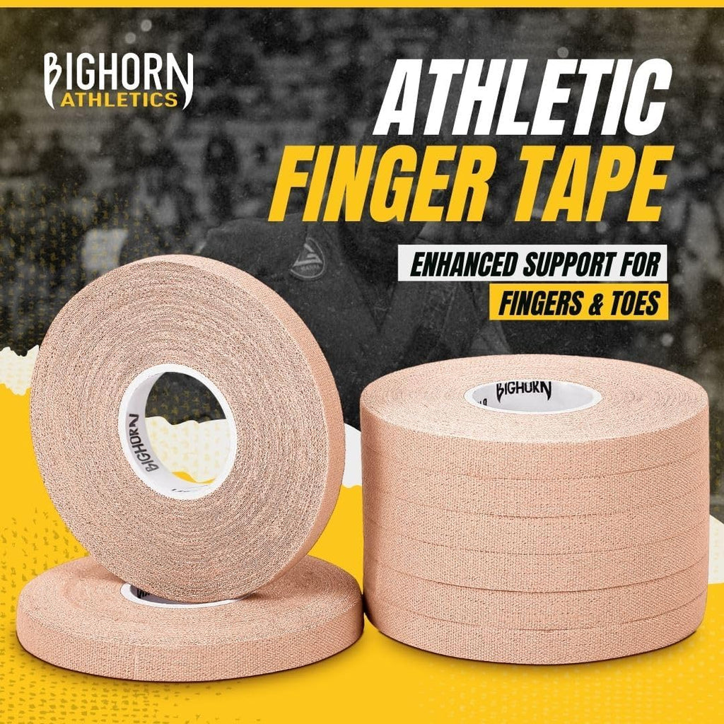 Bighorn Athletics Jiu Jitsu Finger Tape | Residue-Free Athletic Finger Tape for Sports & Injuries: Rock Climbing, Volleyball, Football, Basketball, Hands & Toes | 0.3-Inch x 45-feet, 8-Rolls, Nude