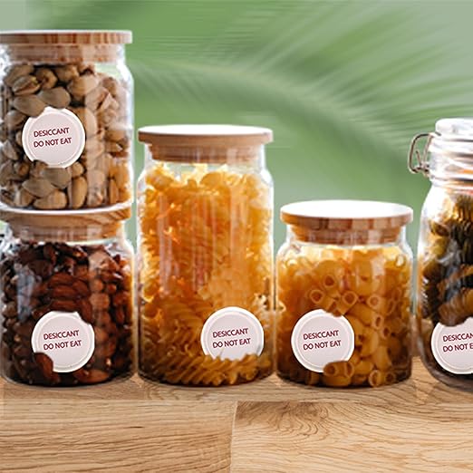 3 Gram 80 Pack Silica Gel Canister, Capsules, and Packets - Food Grade Desiccant Dehumidifiers and Moisture Absorbers for Food Storage