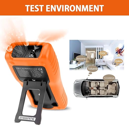 AIOMEST Air Quality Monitor-Laser PM 2.5/PM 10 Detector,Pollution Meter Sensor, Rechargeable Dust Particle Tester with Timing for Air Filter Home Indoor Outdoor, AI-5800D