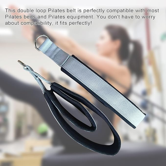 Pilates Double Loop Straps for Reformer, D Ring Straps Handle, Yoga Exercise Straps, 2 PCS-FlexoryFit