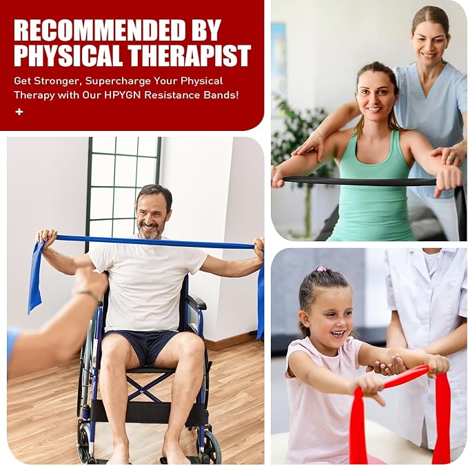 Resistance Bands, Exercise Bands, Physical Therapy Bands for Strength Training, Yoga, Pilates, Stretch Elastic Band with Different Strengths, Workout Bands for Home Gym-FlexoryFit