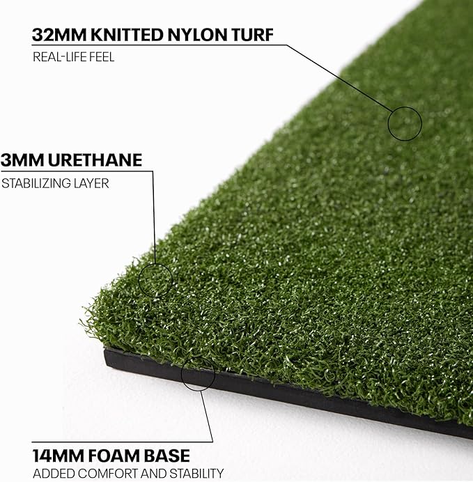 SkyTrak Golf Hitting Mat - 5' x 5' | Premium Feel, Realistic Turf, and Ultimate Stability