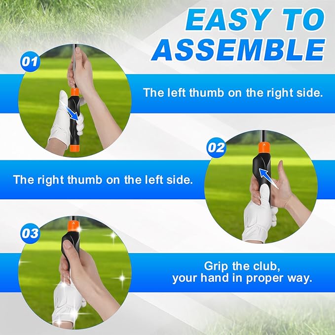 Golf Grip Trainer, Golf Club Grip, Golf Grip Training Aid, Helps Improve and Train Correct Hand Position (Right Hand )-FlexoryFit