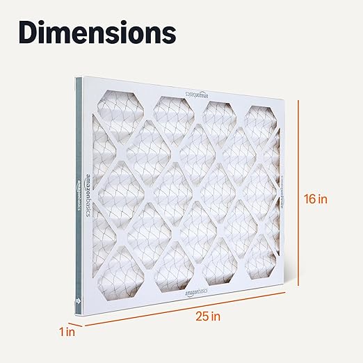 Amazon Basics Merv 5 AC Furnace Air Filter 16x25x1 inches, Pack of 6 (Actual size: 15.75" x 24.75" x 0.75")