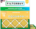 Filterbuy 22x22x1 Air Filter MERV 11 (MPR 1200) Allergen Defense Replacement (2-Pack), Electrostatic Pleated HVAC AC Furnace Filters, Made in USA (Actual Size: 21.50 x 21.50 x 0.75)
