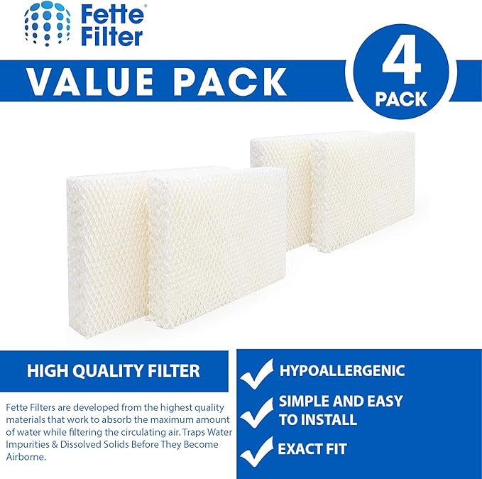 Humidifier Wick Replacement Filters Compatible with Vornado MD1-0002 for MD10002 MD10001 MD1-0001 EVAP1 EVAP3 Model 30/40/50 HU1-0021 Holmes HM250 HM405 HM406 HM725 # MD1-0002 MD1-0001 4-pack