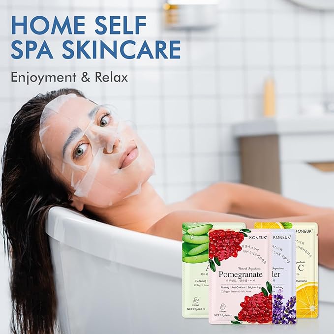 126 Pack Sheet Face Masks Skincare, Bulk Facial Mask Gifts Set for Women Skin Care, Hydrating Face Masks Suitable for All Skin Types, Face Mask Spa for Sensitive Skin-FlexoryFit
