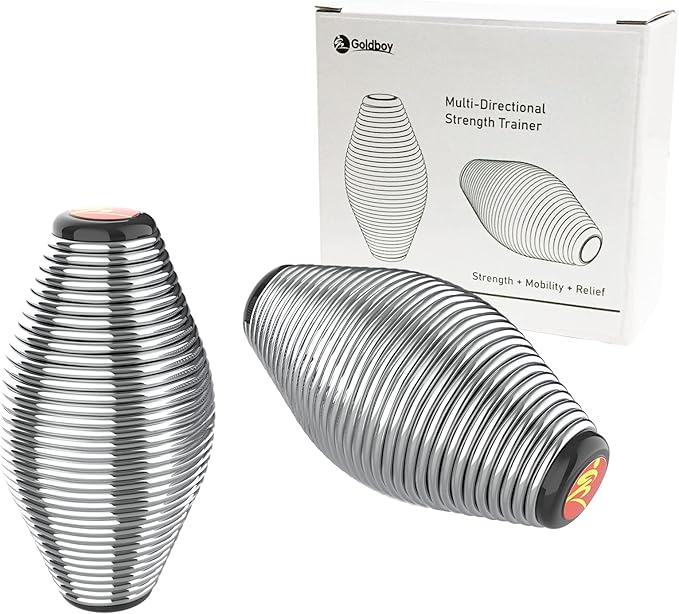 2 Pack Grip Strength Trainer, Goldboy Spring Stress Ball - Hand Finger Thumb Exerciser Grip Strengthener | Anxiety Stress Relief Therapy-FlexoryFit