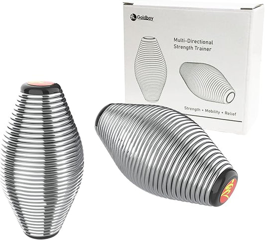 2 Pack Grip Strength Trainer, Goldboy Spring Stress Ball - Hand Finger Thumb Exerciser Grip Strengthener | Anxiety Stress Relief Therapy-FlexoryFit