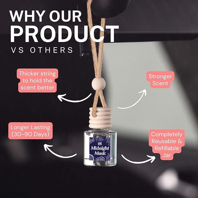CE Craft Hanging Car Air Freshener – Fragrance Oil Diffuser with Essential Oils – Long-Lasting Aromatherapy Scents for Automobiles – 4 Pack, Masculine