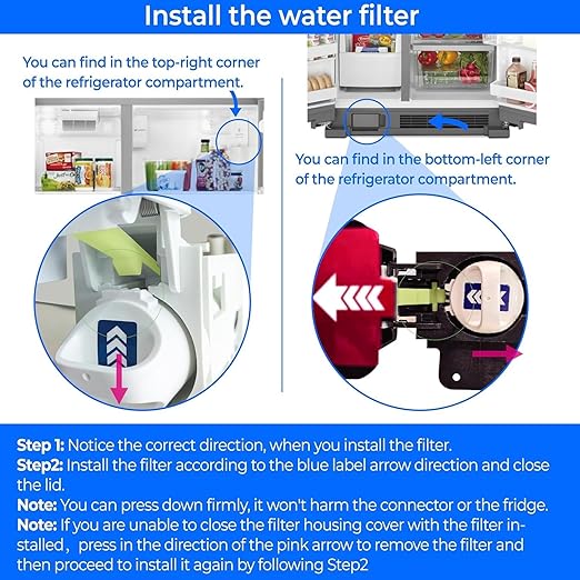 Waterdrop EDR1RXD1 Replacement for W10295370A, Everydrop® Filter 1, EDR1RXD1B, P8RFWB2L, P4RFWB, Kenmore® 46-9081, 46-9930, WD-F38 Refrigerator Water Filter, 1 Filter