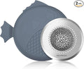 TRAPMATE Sink Drain Strainer & Stopper, Easy Clean Kitchen Sink Strainer with Stopper, Revolutionary Stainless Steel Drain Stopper Kitchen Sink Basket, Garbage Disposal Strainer for US Drain (Grey)