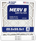Filter King 20.5x55.5x1 Air Filter | 4-PACK | MERV 8 HVAC Pleated A/C Furnace Filters | MADE IN USA | Actual Size: 20.5 x 55.5 x .75"