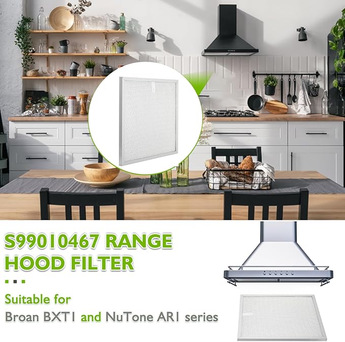 S99010467 99010467 Range hood filter Replacement 5 Layer Aluminum Mesh Hood Grease Filter Fit for Broan Range Hood Filter BXT1 &Nutone AR1 series(1 Pack)