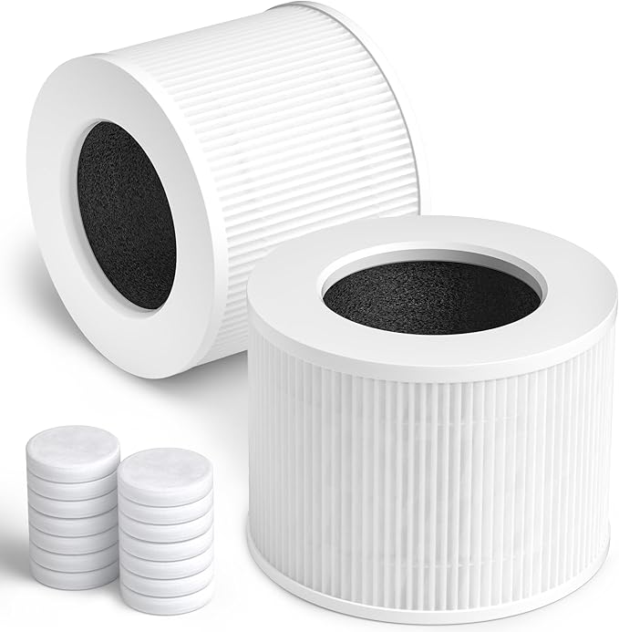 Core Mini Replacement Filter Compatible with LEVOIT Core Mini P Air Purifier, 3-in-1 High-Efficiency H13 True HEPA Activated Carbon Filter, Replace Part #Core Mini-RF, 2 Filter & 14 Fragrance Sponge