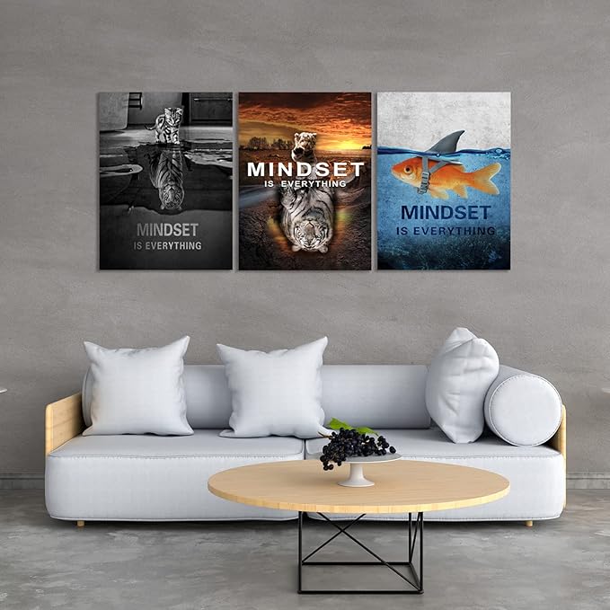 Success Wall Painting Inspirational Wall Art Office Wall Decor Motivational Wall Art Canvas Black Poster Positive Inspirational Framed Artwork Prints Picture for Living Room Office [60''W x 28''H]-FlexoryFit