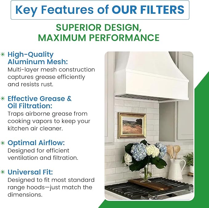 Filter Everything Filter Rangeaire 610039 Compatible Replacement Round Grease Filters - Hood Filter Traps Smoke for Cleaner Air & - Vent Filters for a Healthier Kitchen - 10-1/2" x 3-1/4" (1-Pack)