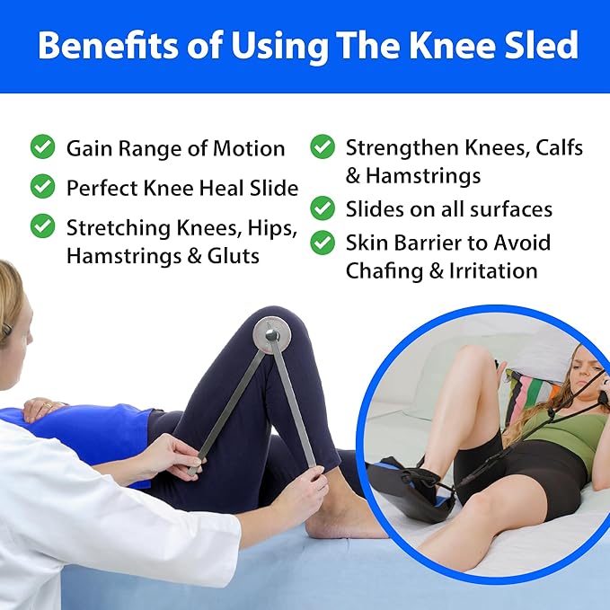 KneeSled™ Best choice after knee replacement surgery increases range of motion, stretches knees, improving mobility and flexibility leg exercise great for working out knee pain-FlexoryFit
