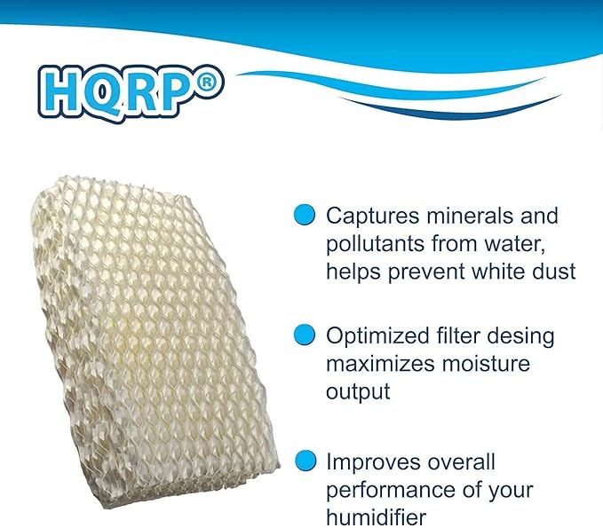 HQRP 2-Pack WF813 Humidifier Wick Filter for ProCare PCCM-832N PCCM-840 Cool Mist Humidifier, AC813 PCWF813 PCWF813-24 Replacement