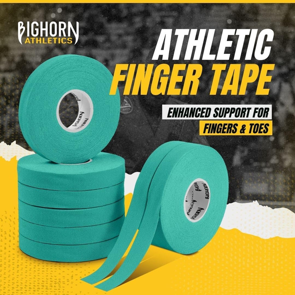 Bighorn Athletics Jiu Jitsu Finger Tape, Rock Climbing Tape | Multipurpose for Sports & Injuries: MMA, Volleyball, Football, Basketball, Tennis, Golf, Hands & Toes, 0.5-Inch x 45-feet, 8-Rolls, Green