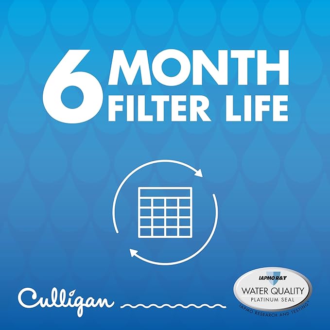 Culligan CUW1 Refrigerator Water Filter Replacement for Whirlpool Water Filter 1 (EDR1RXD1) Replace Every 6 Months Pack of 4