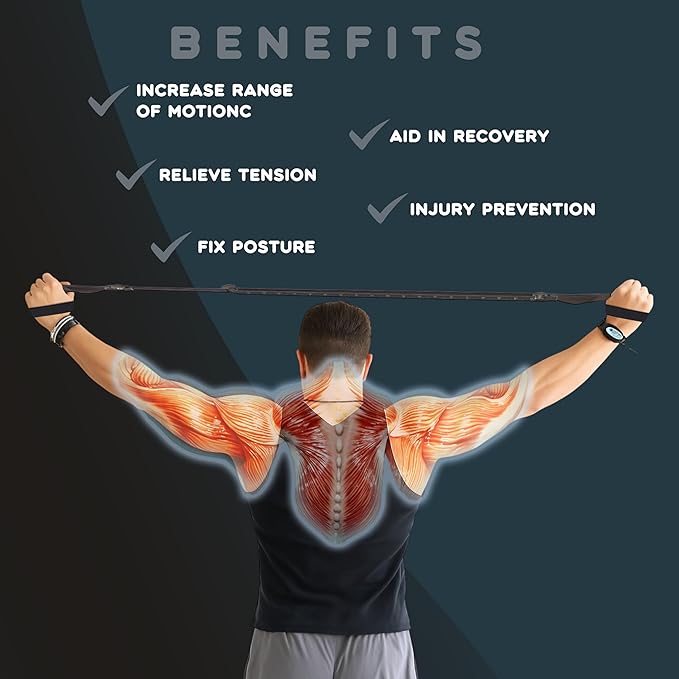 Stretching Strap – Non-Elastic Yoga Strap for Exercise. Stretch Strap for Mobility, Posture Correction & Rehab Stretching Equipment. Yoga Straps for Stretching with Progress Tracker.-FlexoryFit