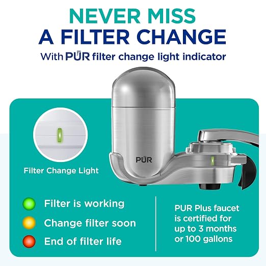 PUR PLUS Vertical Faucet Mount Water Filtration System, Lead-Reducing Filter - Image 7