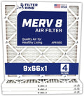 Filter King 9x66x1 Air Filter | 4-PACK | MERV 8 HVAC Pleated A/C Furnace Filters | MADE IN USA | Actual Size: 9 x 66 x .75"