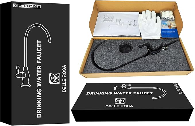 Delle Rosa Drinking Water Faucet, Solid Brass Kitchen Water Filter Faucet, Commercial Water Filtration Faucet for Under Sink Water Filter System Oil Rubbed Bronze