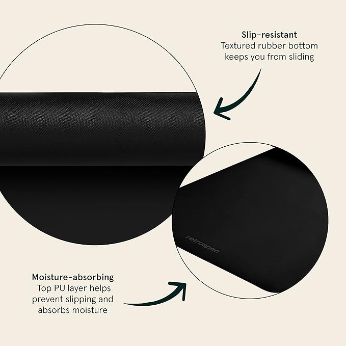 Retrospec Laguna 5mm Yoga Mat - Fitness Mat for Women, Men & Children, Slip-Resistant and Moisture Absorbing Exercise Mat for Home, Pilates, Yoga and Floor Workouts-FlexoryFit