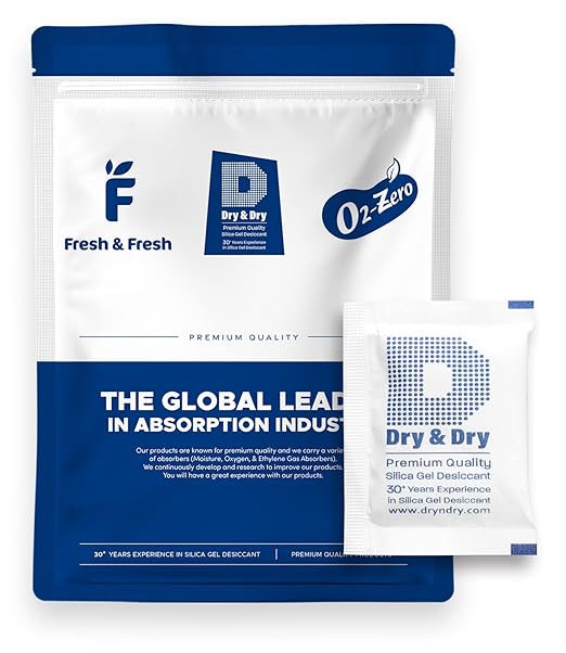 Dry & Dry 10 Gram [150 Packets] Food Grade Silica Gel Packs Desiccant Packs, Silica Packets - Rechargeable Silica Gel Packets, Desiccants, Silica Gel